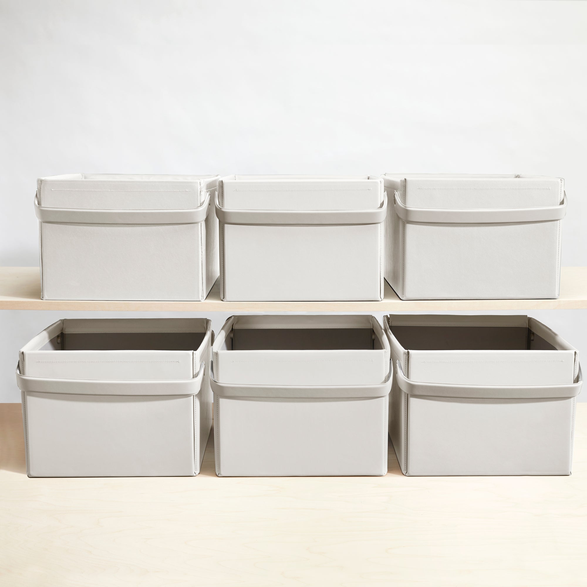 Folden Lane Small Cream White Rectangular Collapsible Storage Basket with  Dividers